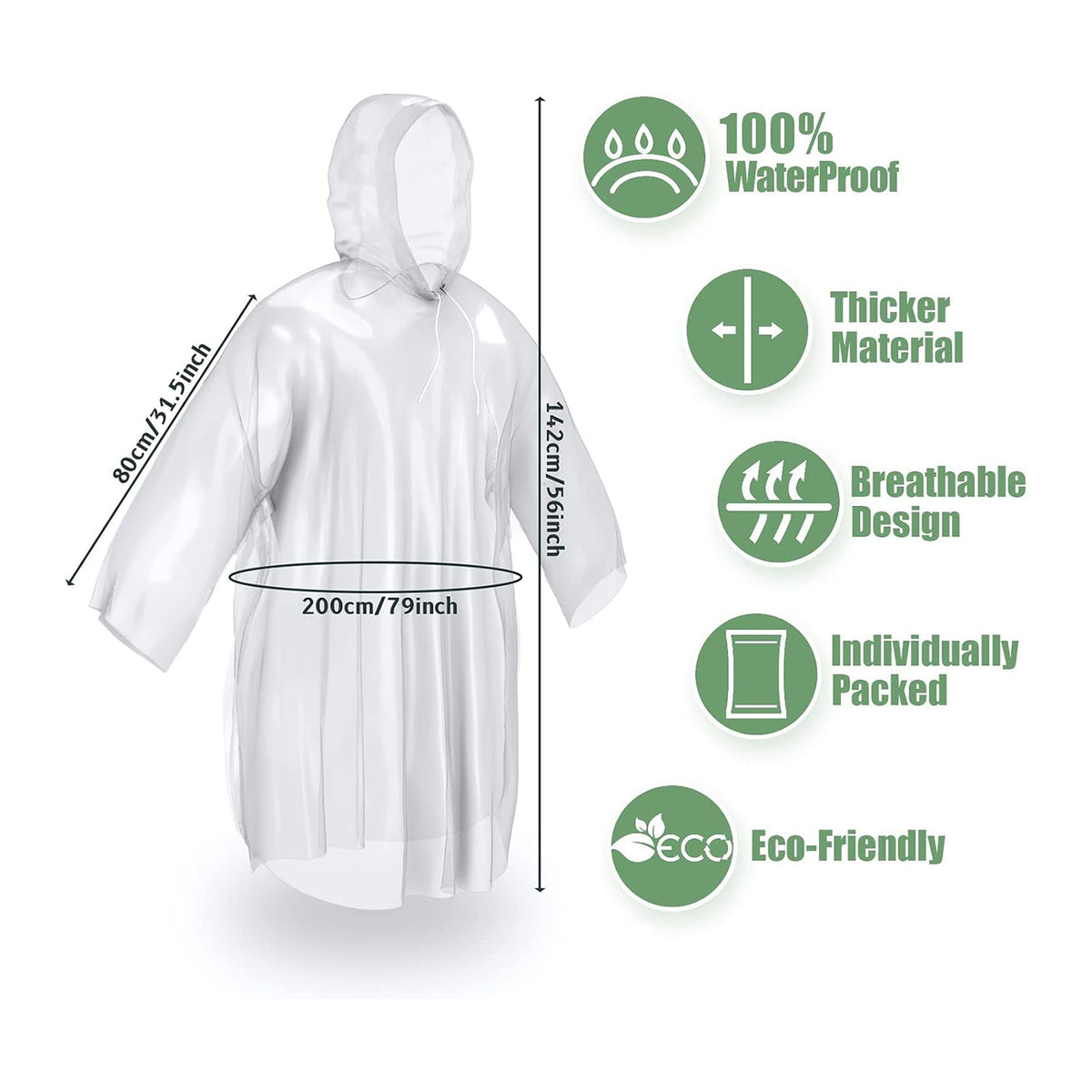 Clear Rainproof Poncho