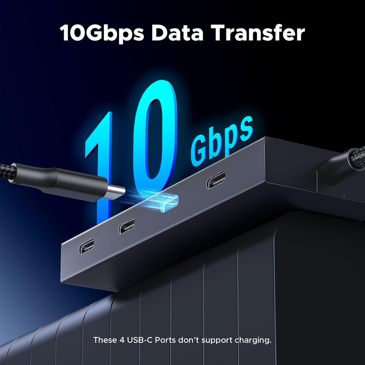 USB-C Hub (10Gbps, 4-Port Data Adapter)